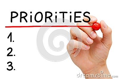 Priorities List Stock Photo