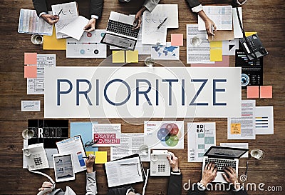 Prioritize Emphasize Efficiency Important Task Concept Stock Photo