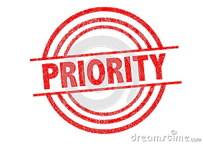 PRIORITY Rubber Stamp Stock Photo