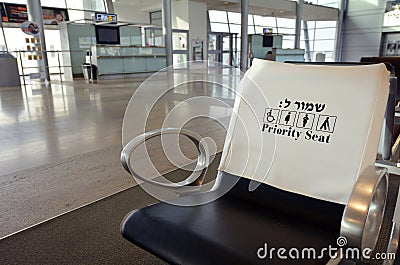 Priority seat in the airport Stock Photo
