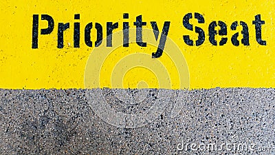 Priority Seat Yellow Sign Stock Photo