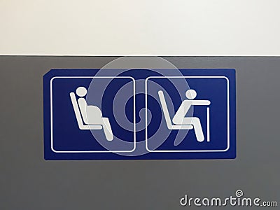 Priority seats sign for the disabled, elderly, pregnant women Stock Photo