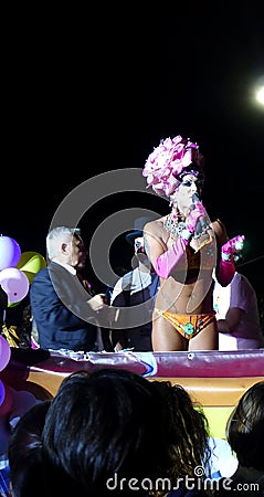 Priscilla at Gay Pride Parade, Naples, 29.06.13 Editorial Stock Photo