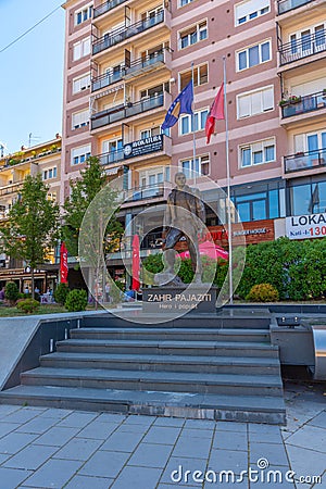 PRISHTINA, KOSOVO, SEPTEMBER 16, 2019: Statue of Zahir Pajaziti Editorial Stock Photo