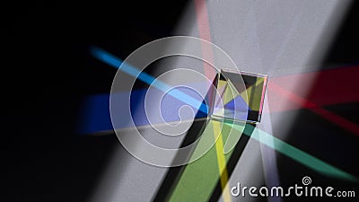 Prism dispersing colorful lights . High quality and resolution beautiful photo concept Stock Photo