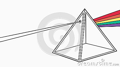 Prism dispersing light, rainbow spectrum with optical physics and science vector design Generative AI Vector Illustration