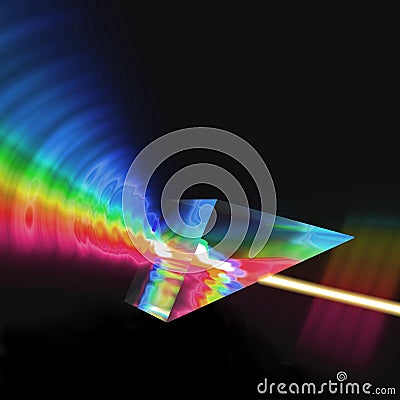 Prism refracting light Cartoon Illustration