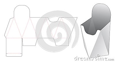 Prism shaped french fried container die cut template Vector Illustration