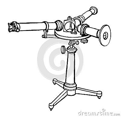 Prism Spectroscope from the Late 19th Century vintage illustration Cartoon Illustration