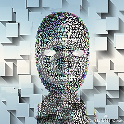 Prismatic face Stock Photo