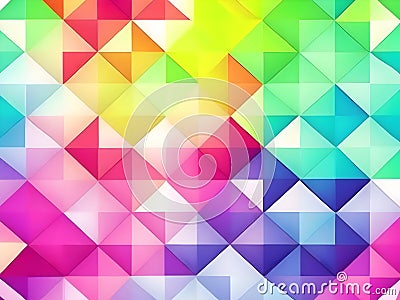 Prismatic Polygons: Colorful Rainbow Background Stock Photo