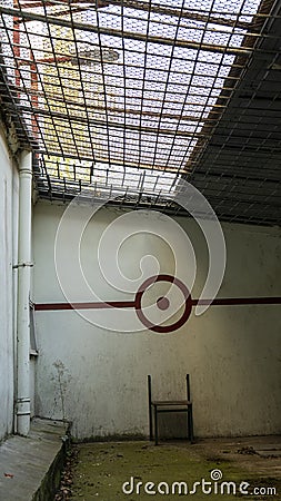 Prison Barbed Wire Fence. Prison Cells Bars. Jail, Detail of Confinement and Crime, Justice. Prison Interior. Stock Photo