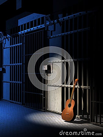 Prison blues Stock Photo