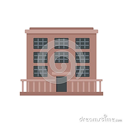 Prison building icon flat isolated vector Vector Illustration