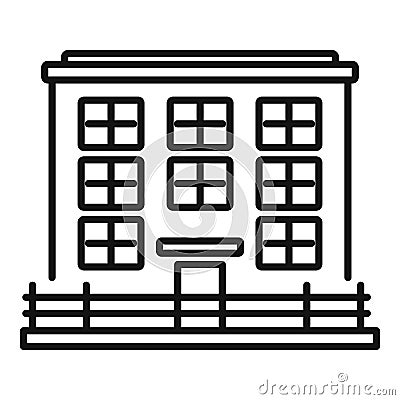 Prison building icon, outline style Vector Illustration