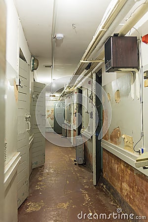 Prison cell corridor KGB building Riga Editorial Stock Photo