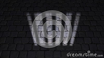 Prison cell, inside a prison cell. Shadows projected on the ground, cell window Stock Photo