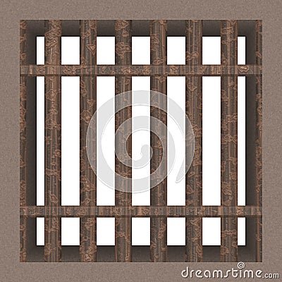 Prison cell window (rendered) Stock Photo