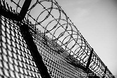 Prison Fence Stock Photo