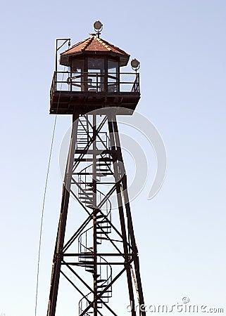 Prison guard tower Stock Photo