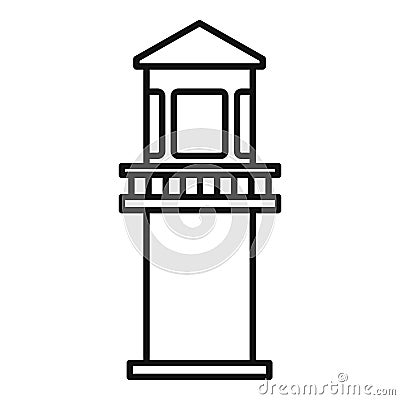 Prison guard tower icon, outline style Vector Illustration