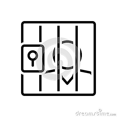 Black line icon for Prison, lockup and imprisonment Stock Photo