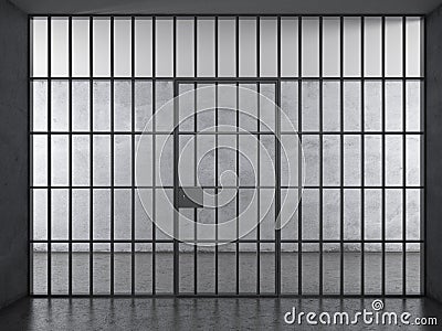 Prison interior with dramatic light Stock Photo