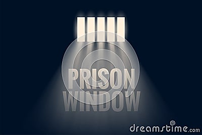 prison jail window design with light effect Vector Illustration