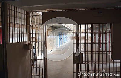 Prison Lockdown Unit Stock Photo