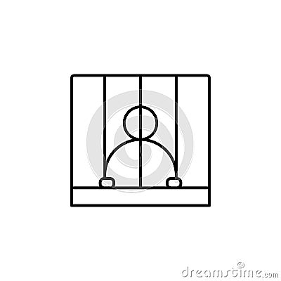 prison, prisoner, police line icon. Elements of protests illustration icons. Signs, symbols can be used for web, logo, mobile app Cartoon Illustration