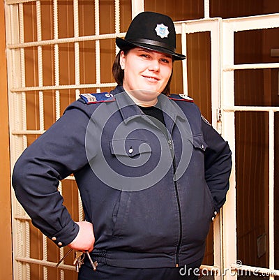 Prison warden Stock Photo