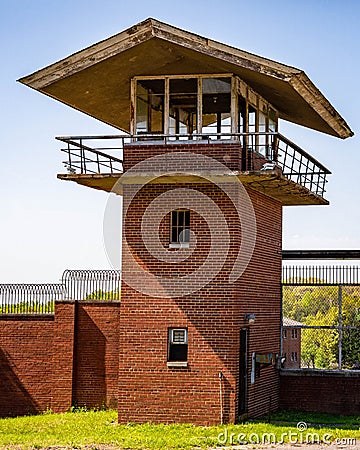 An abandoned prison watchtower in Lorton Virginia, America Stock Photo