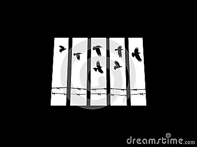 Prison window Vector Illustration