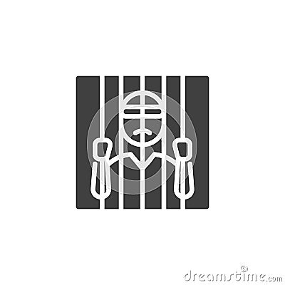 Prisoner behind bars vector icon Vector Illustration