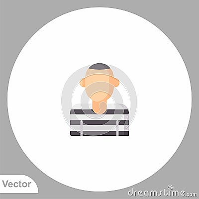 Prisoner vector icon sign symbol Vector Illustration