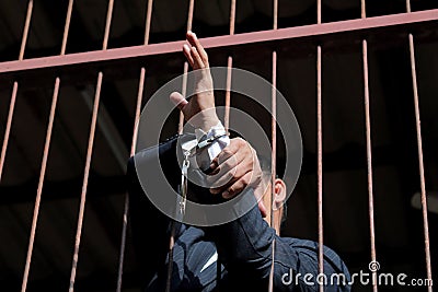 Prisoner in prison Stock Photo