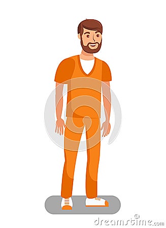 Prisoner Released on Bail Flat Vector Illustration Vector Illustration