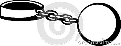 Prisoner shackle and chains Vector Illustration