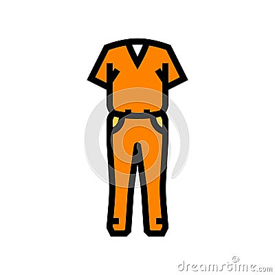 prisoner uniform crime color icon vector illustration Vector Illustration