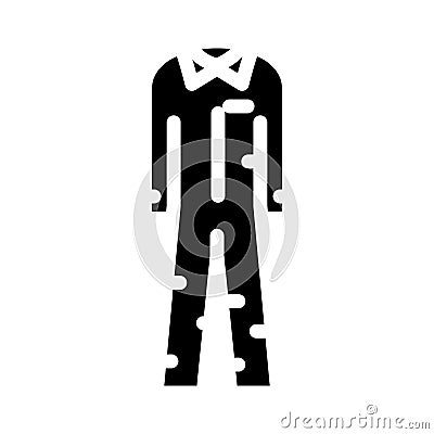 prisoner uniform crime glyph icon vector illustration Vector Illustration