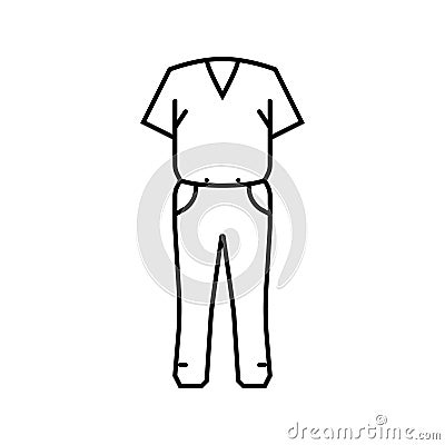 prisoner uniform crime line icon vector illustration Vector Illustration