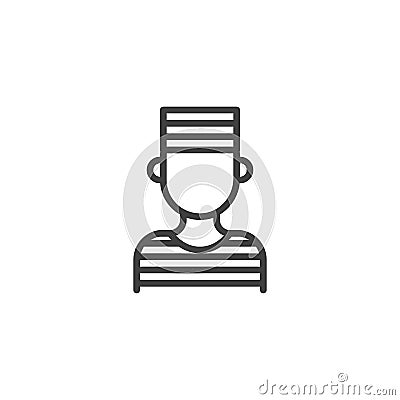 Prisoner uniform line icon Vector Illustration