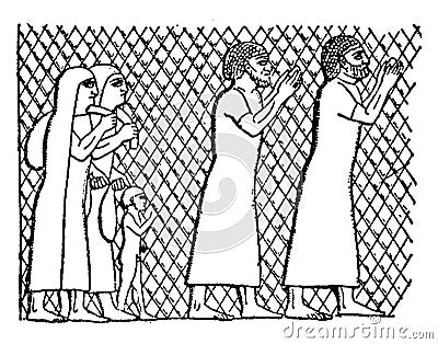Prisoners of Lachish, vintage illustration Vector Illustration