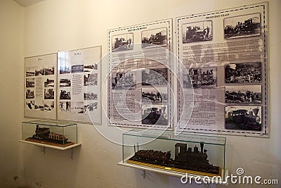 Prisoners train at the Maritime, Prison and Antarctic Museum in Ushuaia, Argentina Editorial Stock Photo