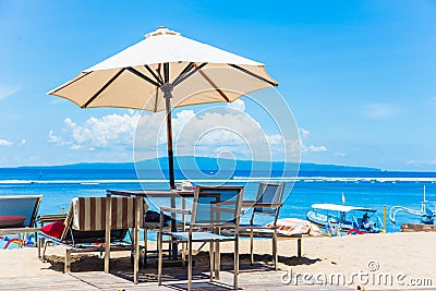 Pristine beach bathed by the Bali Sea Stock Photo