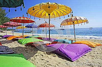 Pristine beach bathed by the Bali Sea Stock Photo