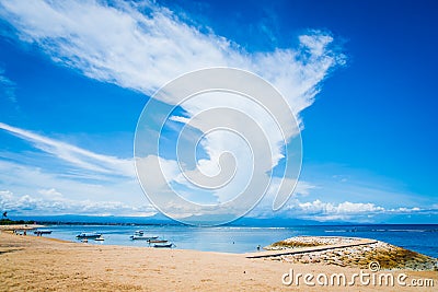 Pristine beach bathed by the Bali Sea Stock Photo