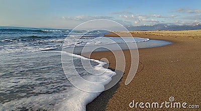 The pristine beach, located in the south of Viareggio; known as Darsena Stock Photo