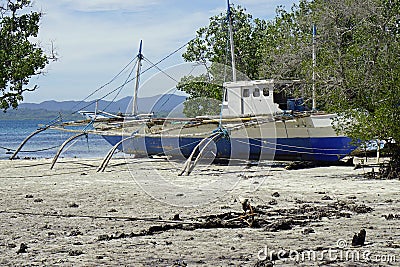pristine beach in puerto princesa on palawan island Editorial Stock Photo