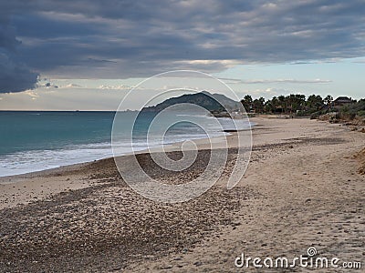 Pristine beach sea and sky in Cabo Pulmo Stock Photo